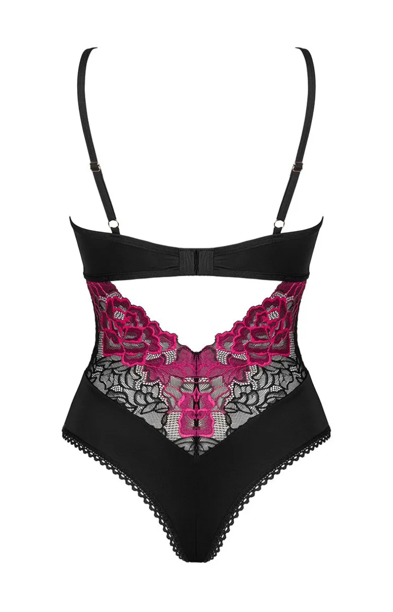 Obsessive body z różowym haftem Rosenty