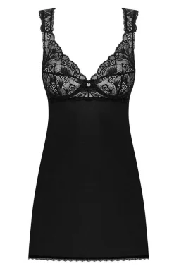Damskie Obsessive Koszulki|Seksowna Koszula Nocna - czarna babydoll i stringi Donna Dream