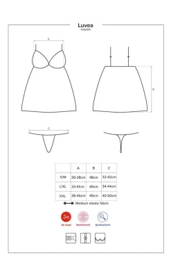 Damskie Obsessive Seksowna Koszula Nocna|Koszulki - czarna koszulka babydoll i stringi Luvae