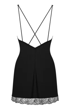 Damskie Obsessive Koszulki|Seksowna Koszula Nocna - czarna koszulka i stringi Bella Rou 10139