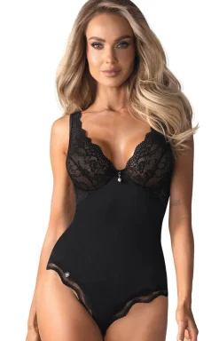 Obsessive Body|Body - czarne body damskie z koronkowymi miseczkami Luvae