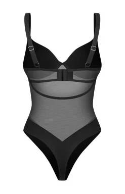 Obsessive czarne body z fiszbinami Cirelia