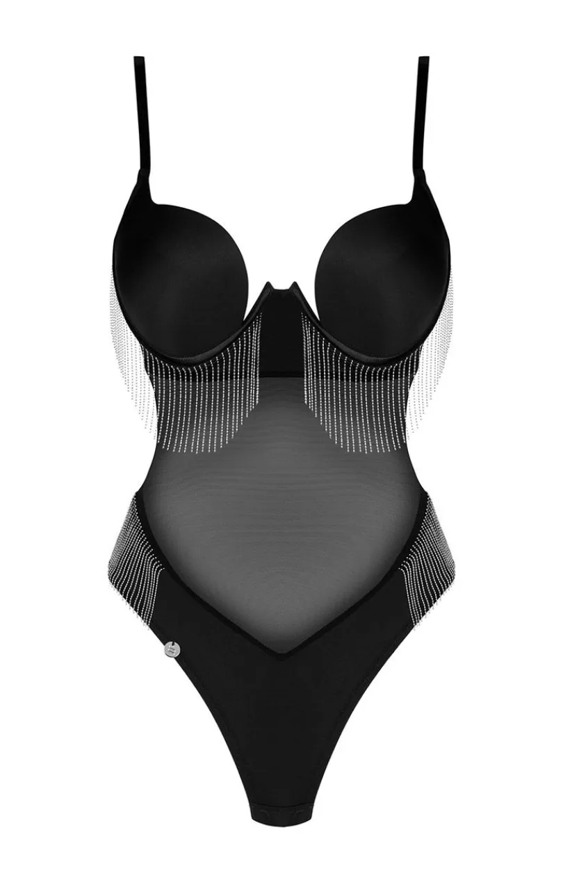 Obsessive Dancewear & Clubwear|Body - czarne body z koralikami Milladis