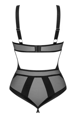 Obsessive czarne body z otwartym krokiem Chic Amoria