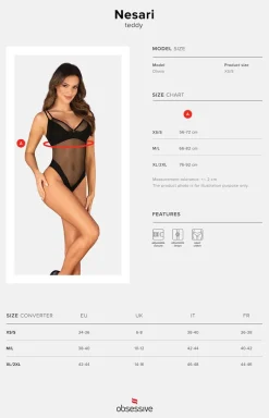 Obsessive Dancewear & Clubwear|Body - czarne body z otwartym krokiem Nesari