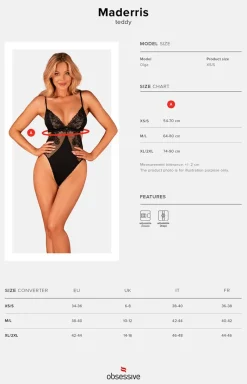 Obsessive Body|Body - czarne koronkowe body Maderris