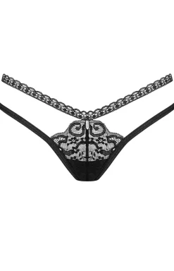 Damskie Obsessive Stringi Z Koronką|Stringi Damskie - czarne koronkowe stringi Blomentis