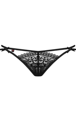 Damskie Obsessive Stringi Z Koronką|Stringi Sznurki - czarne koronkowe stringi damskie Intensa double thong