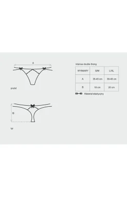Damskie Obsessive Stringi Z Koronką|Stringi Sznurki - czarne koronkowe stringi damskie Intensa double thong