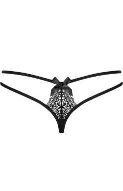 Damskie Obsessive Stringi Z Koronką|Stringi Sznurki - czarne koronkowe stringi damskie Intensa double thong