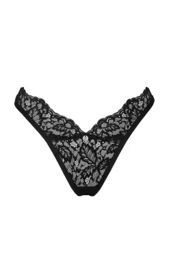 Damskie Obsessive Stringi Z Koronką|Stringi Damskie - czarne koronkowe stringi Bellastia
