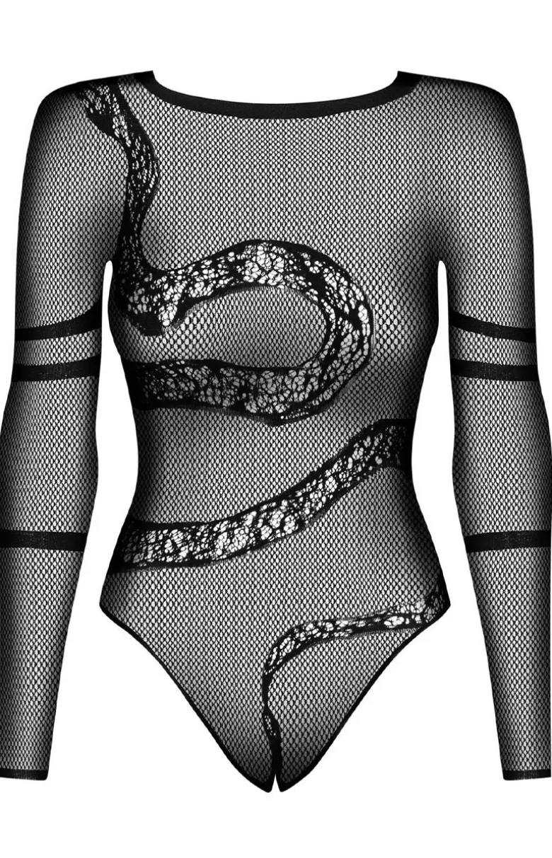 Obsessive czarne siateczkowe body B137