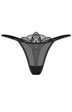 Damskie Obsessive Figi, Stringi, Panty|Stringi Damskie - czarne stringi damskie z koronkowym tyłem Ezmee