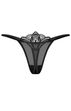 Damskie Obsessive Figi, Stringi, Panty|Stringi Damskie - czarne stringi damskie z koronkowym tyłem Ezmee