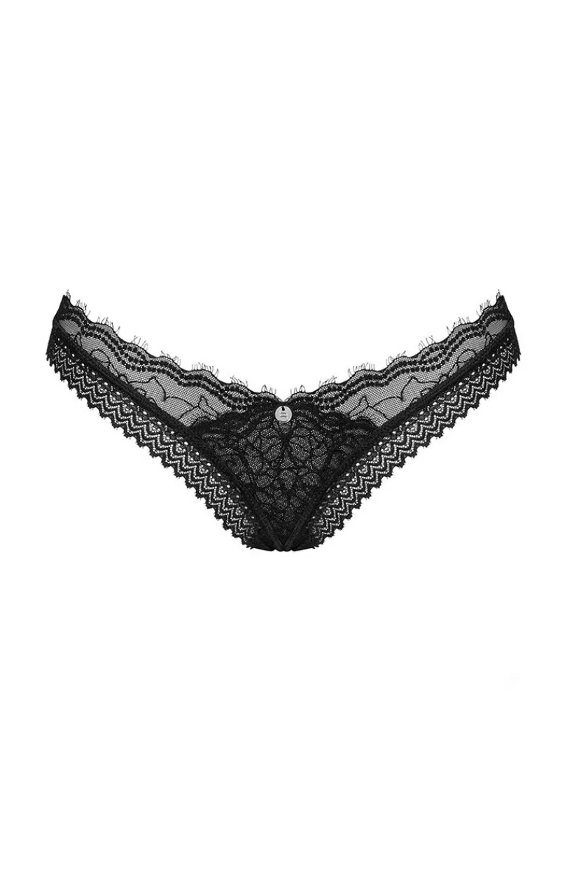 Damskie Obsessive Figi, Stringi, Panty|Stringi Z Koronką - czarne stringi z koronką Medilla