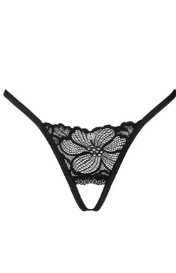 Obsessive czarne stringi z otwartym krokiem Serafia