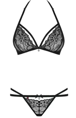 Obsessive czarny komplet 2-częściowy bielizny 838-SET-1