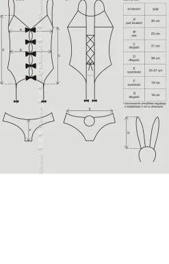 Obsessive 4-częściowy strój króliczka Bunny suit