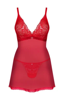 Obsessive czerwona koszulka babydoll i stringi Chilisa
