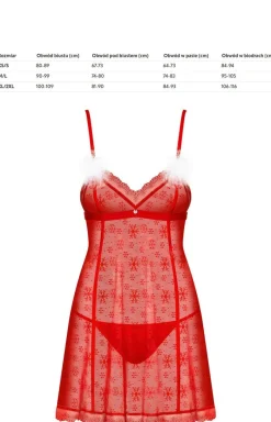 Damskie Obsessive Koszula Nocna Na Ramiączkach|Kostiumy I Przebrania - czerwona świąteczna koszulka babydoll Claussica