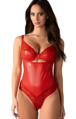 Obsessive czerwone body damskie Aliosa