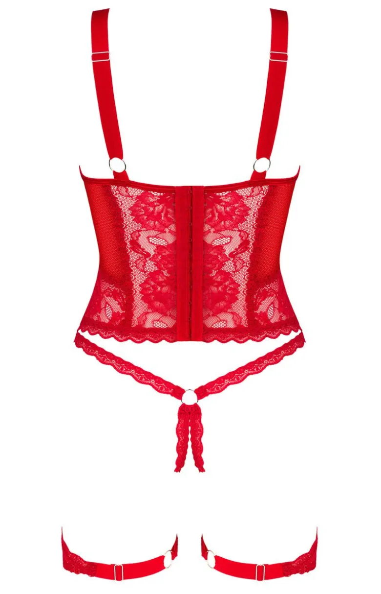 Obsessive czerwony gorset i stringi Belovya