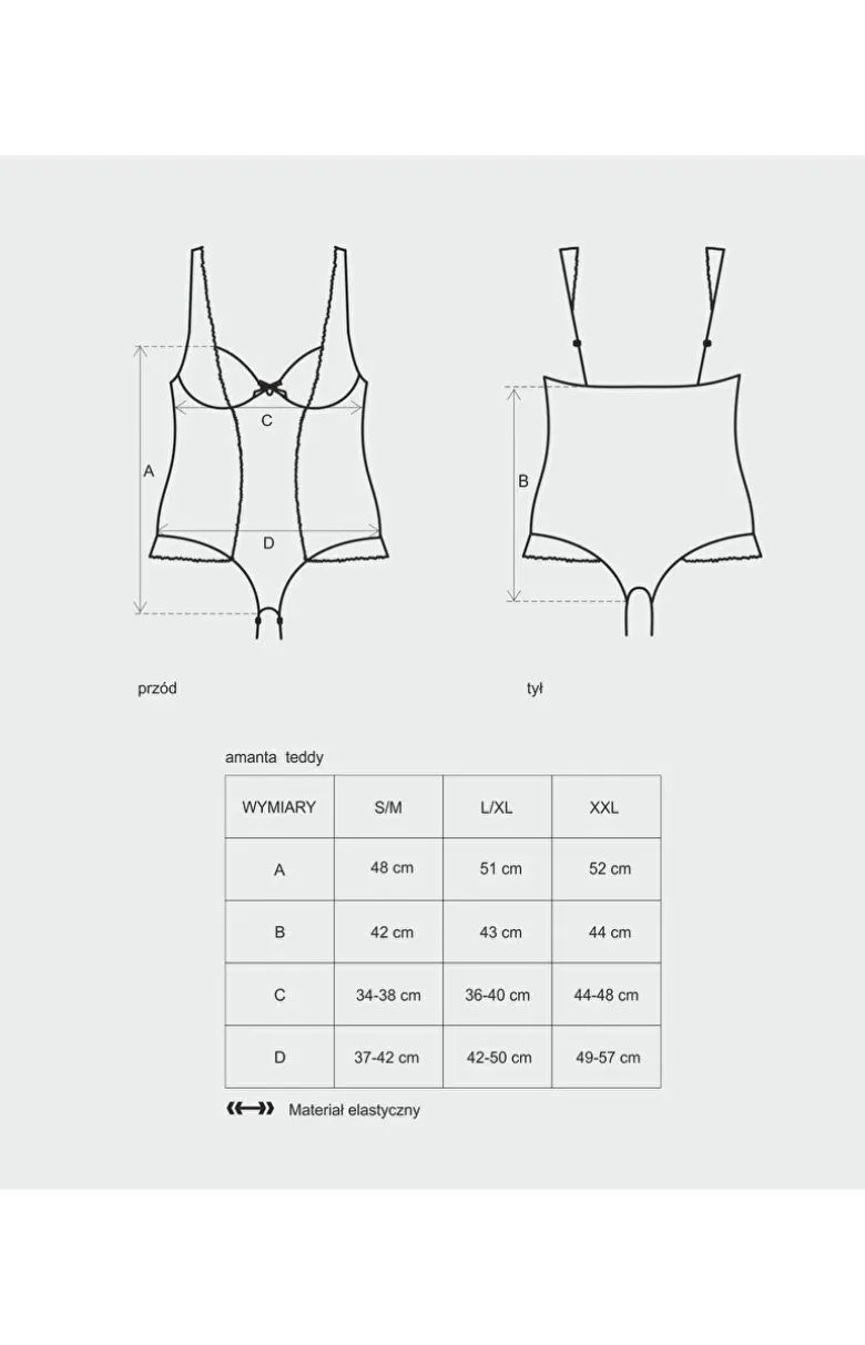 Obsessive damskie body otwarte Amanta teddy