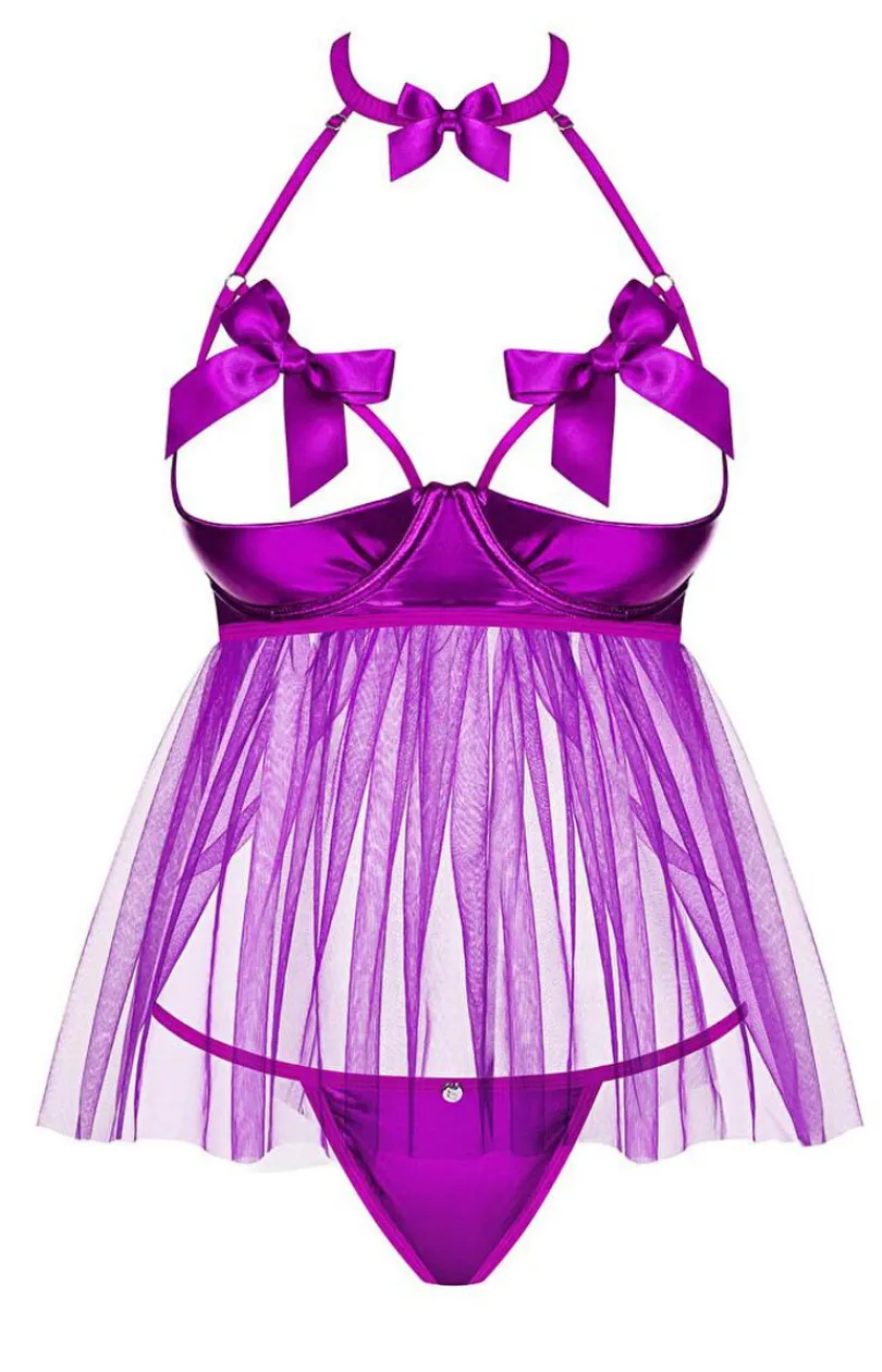 Damskie Obsessive Koszulki|Seksowna Koszula Nocna - Delishya koszulka babydoll i stringi