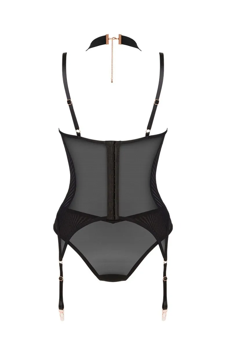 Obsessive gorset z chokerem i figi Brasica