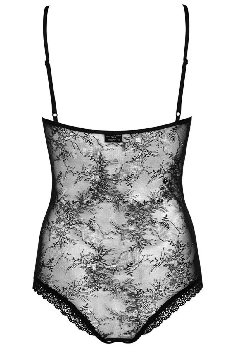 Obsessive koronkowe body damskie z otwartym krokiem Slevika teddy