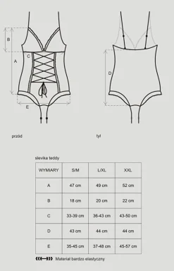 Obsessive koronkowe body damskie z otwartym krokiem Slevika teddy