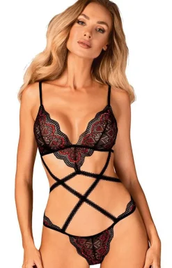Obsessive Body|Body - koronkowe body damskie z paskami Megies