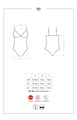 Obsessive Body|Body - koronkowe body damskie czarne 810-TED-1