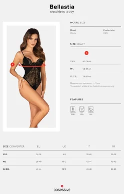 Obsessive koronkowe body otwarte Bellastia