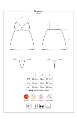 Damskie Obsessive Koszulki|Seksowna Koszula Nocna - koszulka babydoll i stringi Drimera