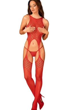 Obsessive N122 czerwone bodystocking