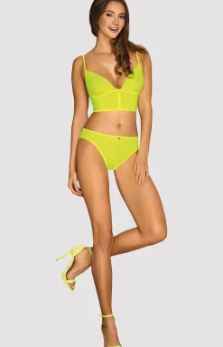 Obsessive Koszulki|Komplety Bielizny - neonowy komplet damski top i figi Neonia