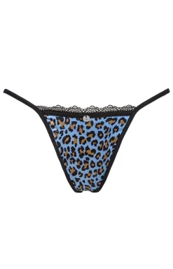 Obsessive niebieskie stringi damskie w panterkę Nadines