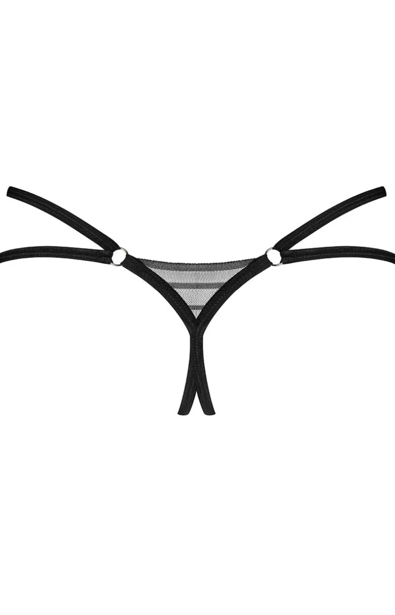 Obsessive otwarte stringi z czarnej siateczki Lune Bellis