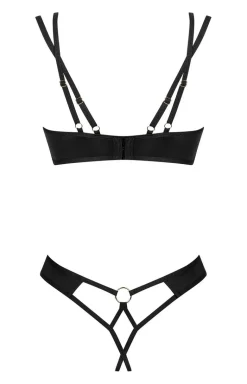 Obsessive otwarty komplet bielizny czarny Nesari