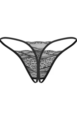 Damskie Obsessive Stringi Z Koronką|Stringi Sznurki - 2-pak stringów damskich z otwartym krokiem Bianca