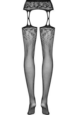 Obsessive pończochy kabaretki z pasem Garter stockings black S206