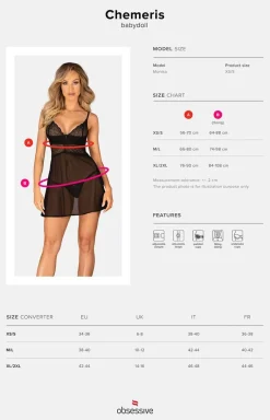 Obsessive prześwitująca babydoll i stringi Chemeris