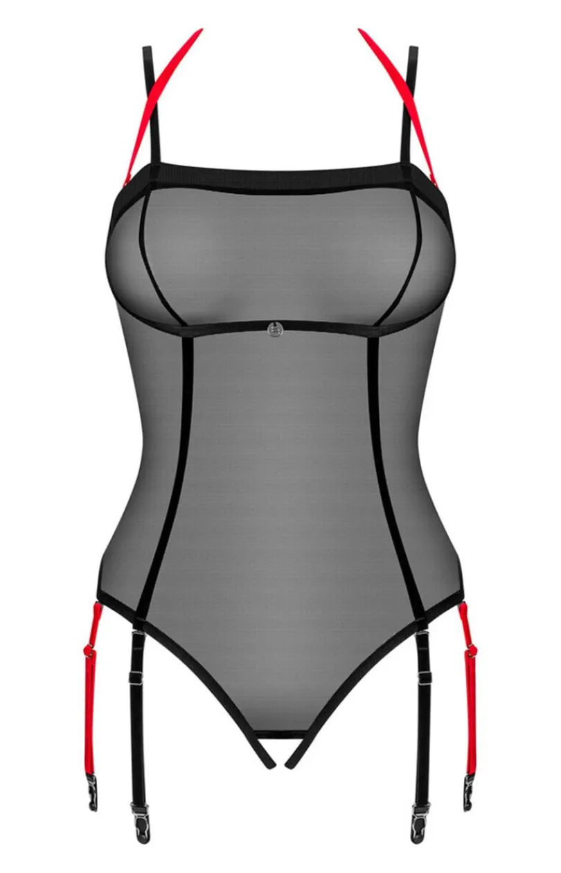 Obsessive Body|Body - prześwitujące body z otwartym krokiem Glandez