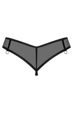 Damskie Obsessive Stringi Damskie - prześwitujące czarne stringi Glandez