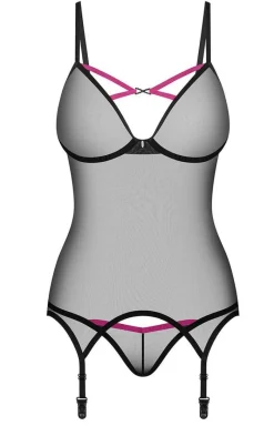 Obsessive Body|Gorsety - prześwitujący gorset i stringi Novenes
