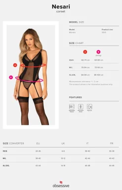 Obsessive prześwitujący gorset i stringi Nesari