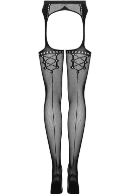 Damskie Obsessive Pończochy Kabaretki|Rajstopy Z Dziurką - rajstopy kabaretki z pasem otwarte garter stockings S314