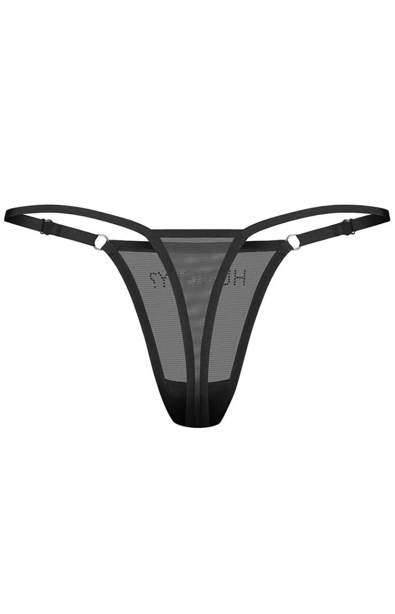 Damskie Obsessive Figi, Stringi, Panty|Stringi Sznurki - stringi damskie z napisem z cyrkonii Violami Hungry