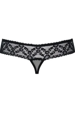 Obsessive stringi otwarte koronkowe czarne 837-THC-1
